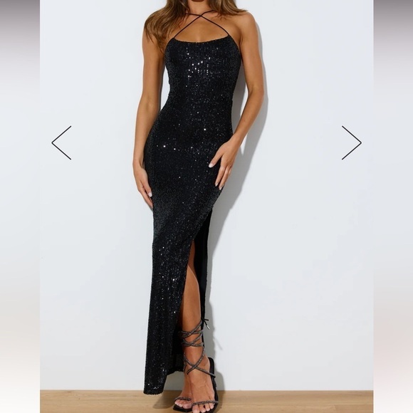 Hello Molly Dresses & Skirts - Black Midi Sequin Dress Hello Molly